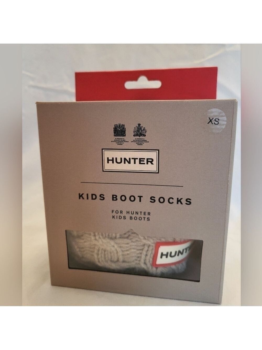 NIB Hunter Kids Boot Socks, Greige, 6 Stitch Cable, Size XS
